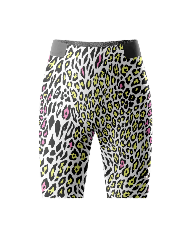 Women's Vivid Wild All-Weather Patchwork Cycling Shorts Designed with Soft-Touch Fabric for All-Day Comfort – Front View