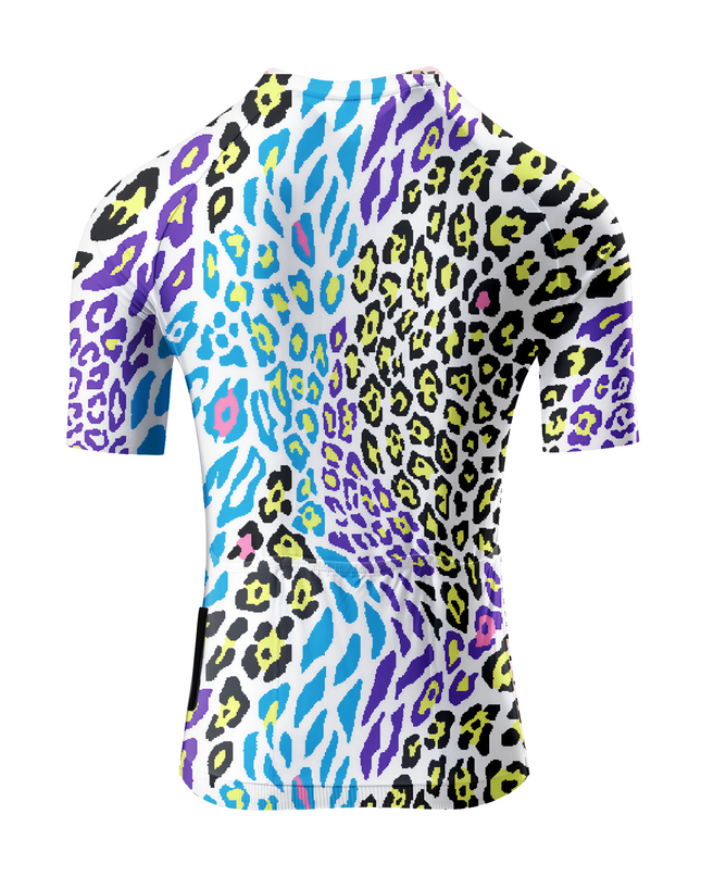 Women's Vivid Wild All-Weather Patchwork Pro Aero Jersey Crafted from Moisture-Wicking Fabric to Stay Dry on the Ride – Back View