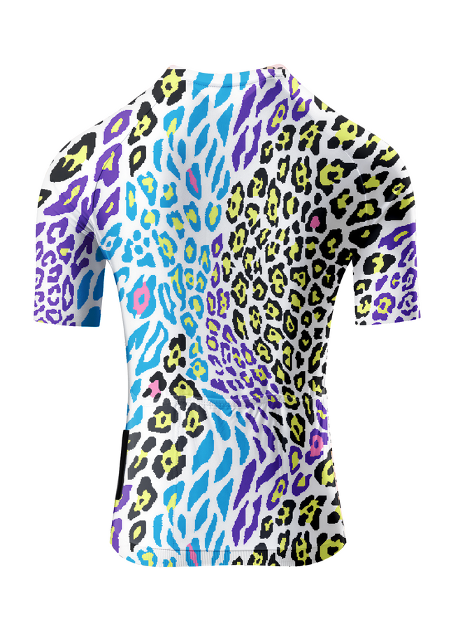 Women's Vivid Wild All-Weather Patchwork Pro Aero Jersey Crafted from Moisture-Wicking Fabric to Stay Dry on the Ride – Back View
