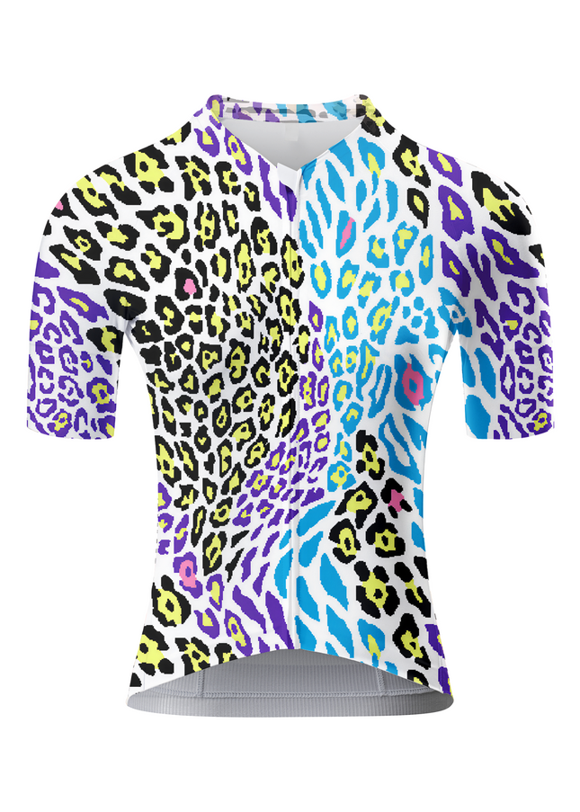 Women's Vivid Wild All-Weather Patchwork Pro Aero Jersey Tailored with Stretch Fit for Race-Inspired Silhouette – Front View