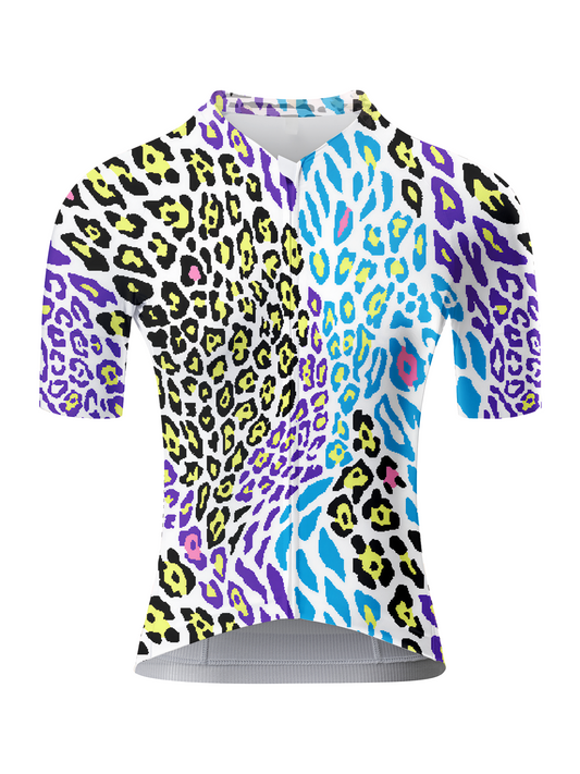 Women's Vivid Wild All-Weather Patchwork Pro Aero Jersey Tailored with Stretch Fit for Race-Inspired Silhouette – Front View