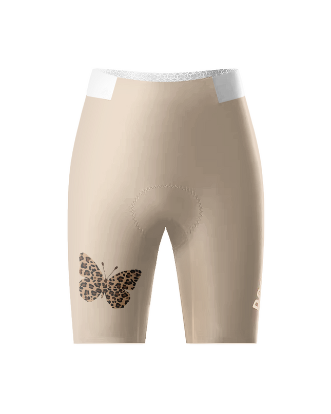 Women's Wild Flutter Leopard Butterfly Cycling Shorts Tailored with Stretch Fit for All-Day Comfort – Back View
