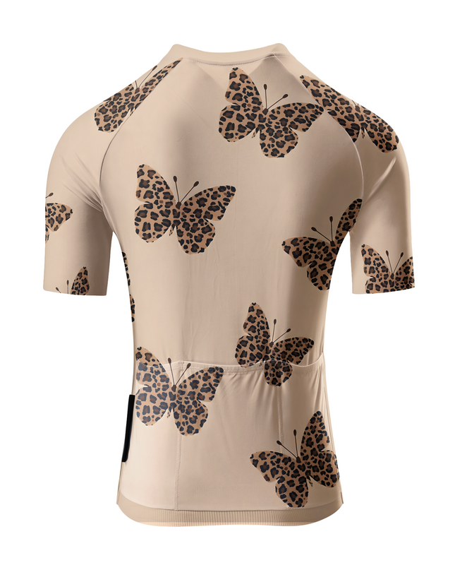 Women's Wild Flutter Leopard Butterfly Pro Aero Jersey Designed with Soft-Touch Fabric for All-Day Comfort – Back View