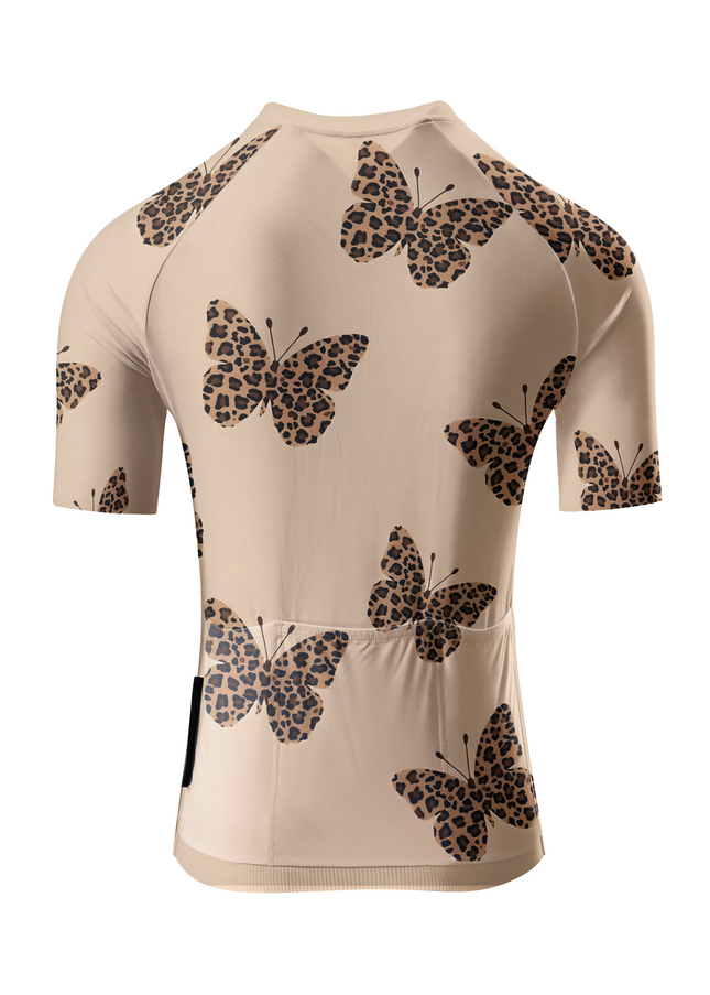 Women's Wild Flutter Leopard Butterfly Pro Aero Jersey Designed with Soft-Touch Fabric for All-Day Comfort – Back View