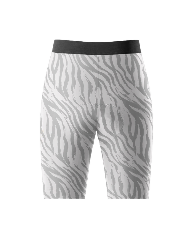 Women's Zebra-Leopard Hybrid All-Weather Cycling Shorts Tailored with Stretch Fit for All-Day Comfort – Back View
