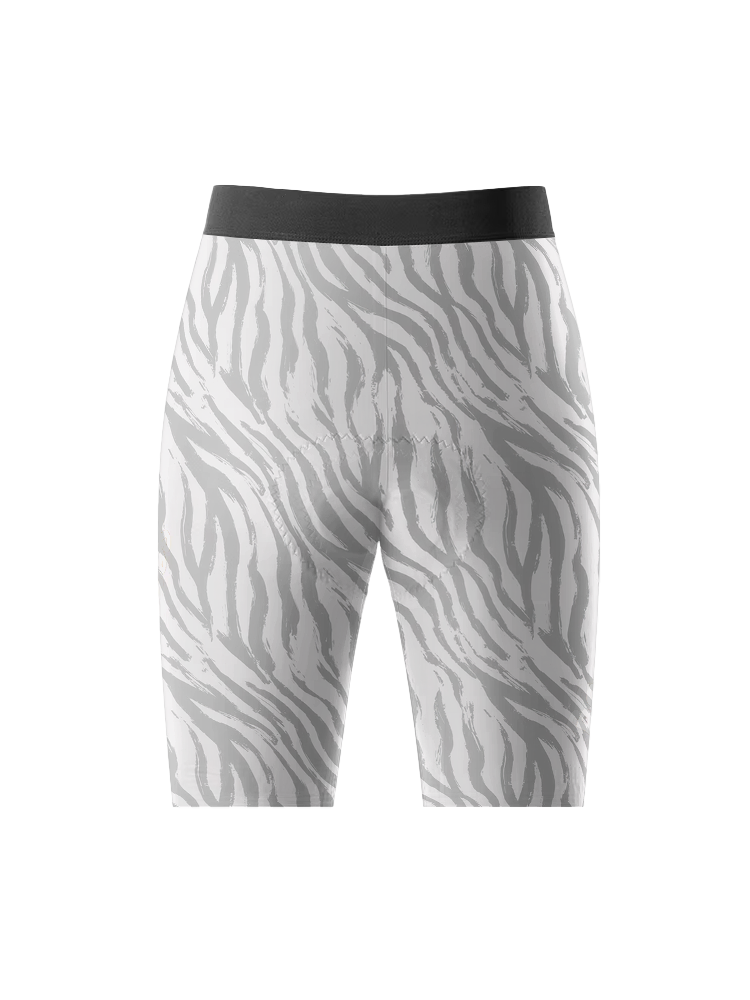 Women's Zebra-Leopard Hybrid All-Weather Cycling Shorts Tailored with Stretch Fit for All-Day Comfort – Back View
