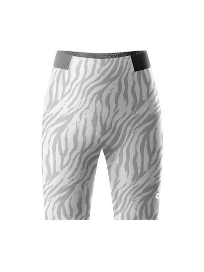 Women's Zebra-Leopard Hybrid All-Weather Cycling Shorts Designed with Soft-Touch Fabric for All-Day Comfort – Front View