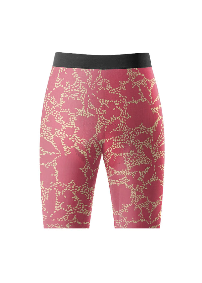 ROCKBROS Women's Burgundy Dot Floral Print Short Sleeve Cycling Set