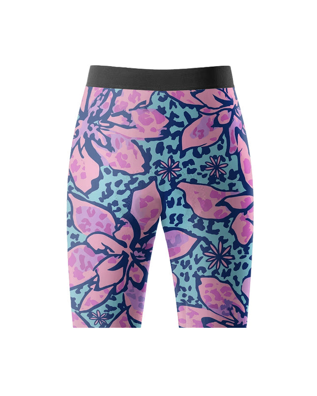 ROCKBROS Women's Leopard Floral Print Short Sleeve Cycling Set