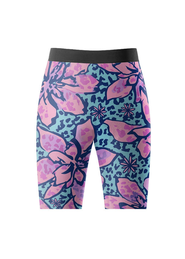 ROCKBROS Women's Leopard Floral Print Short Sleeve Cycling Set