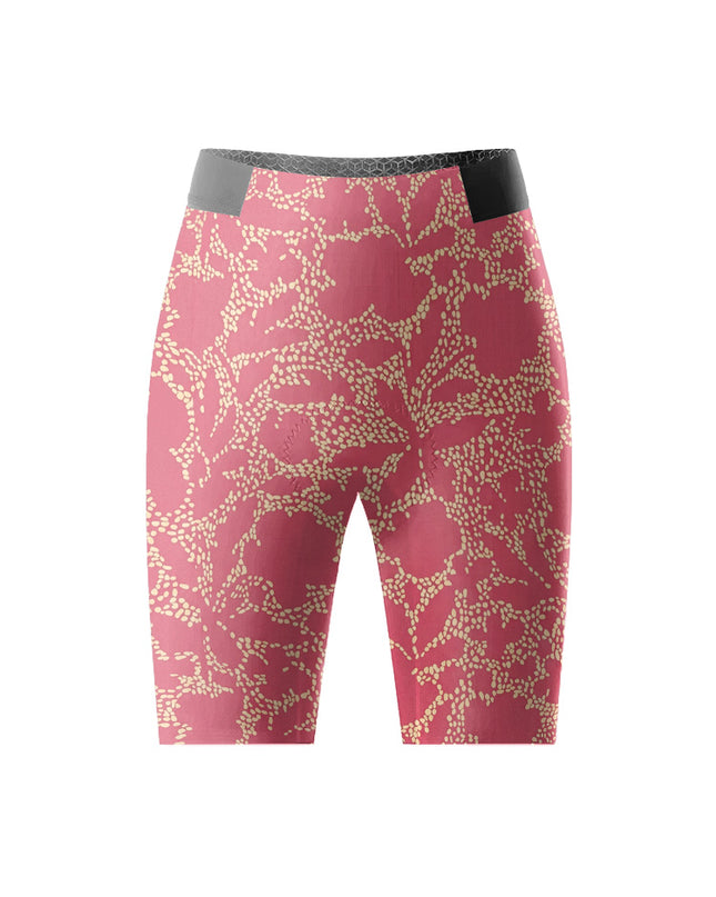 ROCKBROS Women's Burgundy Dot Floral Print Cycling Shorts