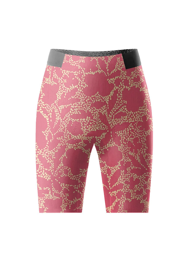 ROCKBROS Women's Burgundy Dot Floral Print Short Sleeve Cycling Set