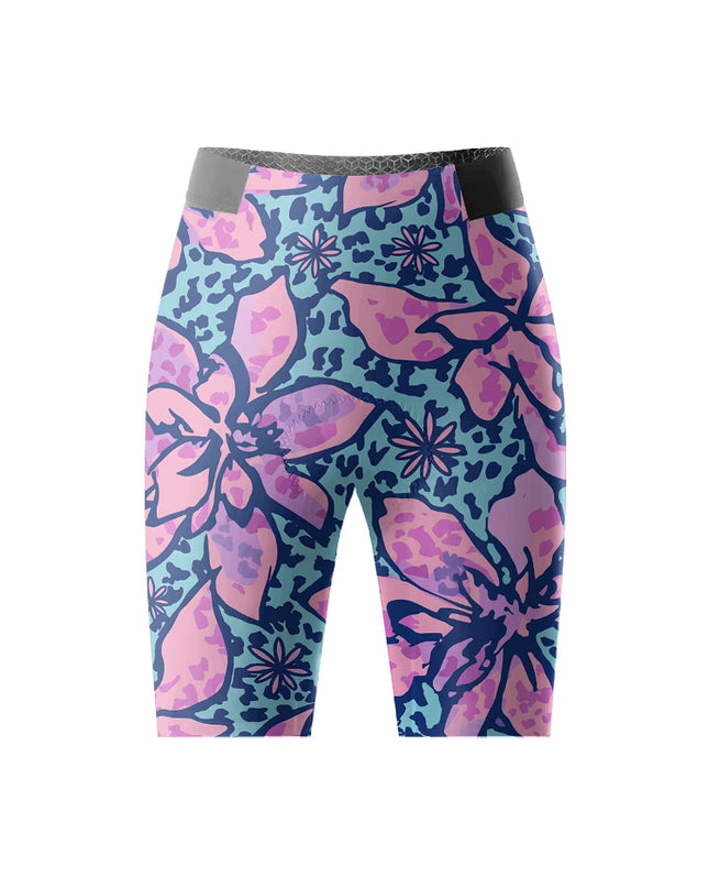 ROCKBROS Women's Leopard Floral Print Short Sleeve Cycling Set