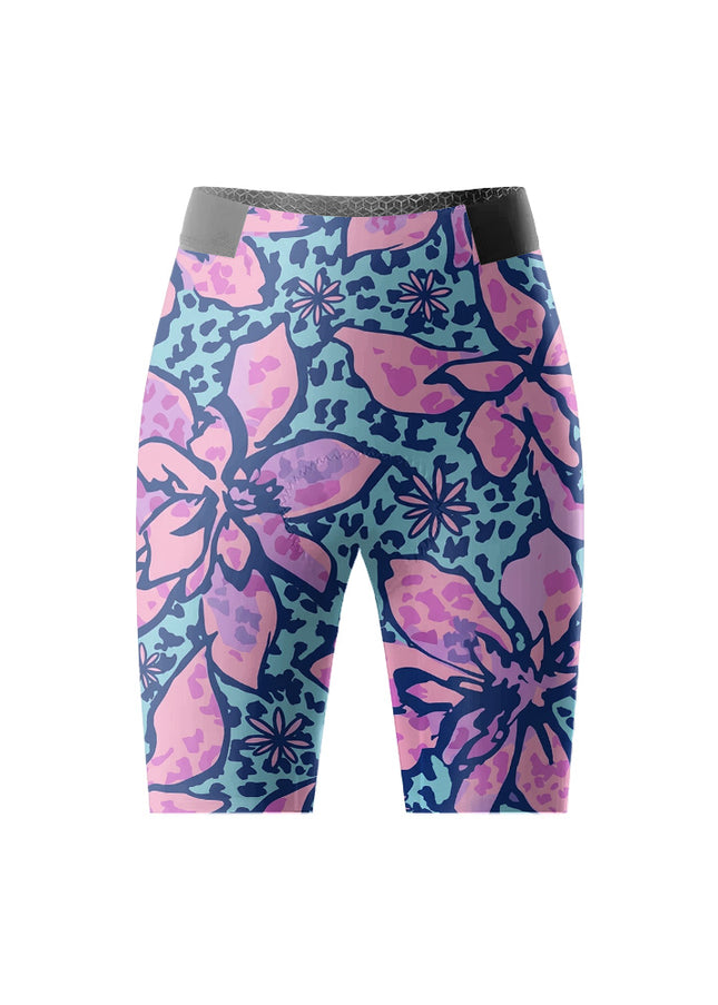 ROCKBROS Women's Leopard Floral Print Short Sleeve Cycling Set