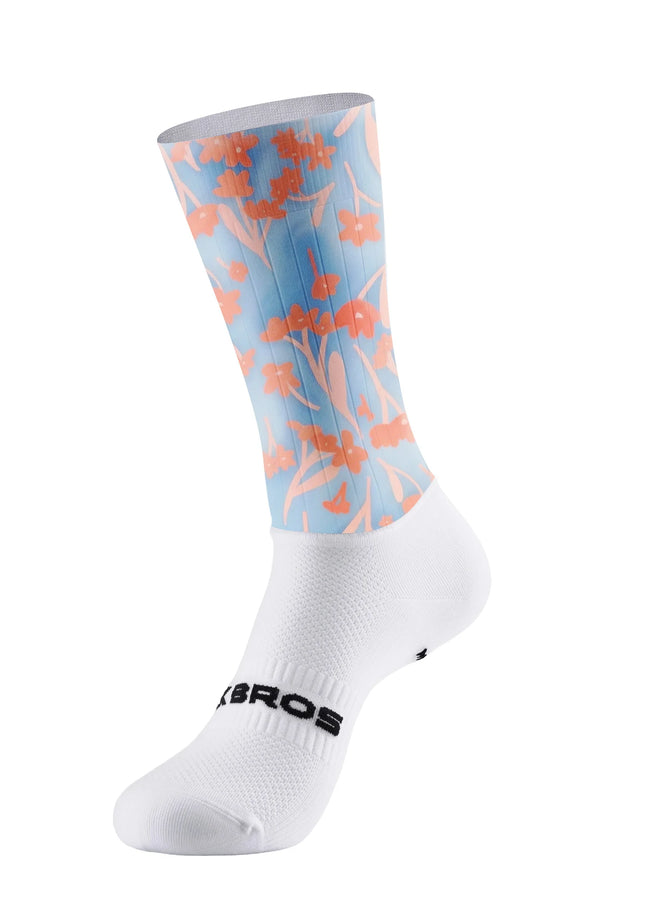 ROCKBROS Sky Blue Floral Print Socks