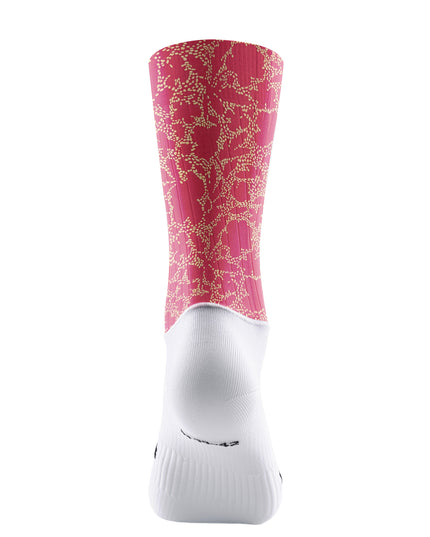 ROCKBROS Burgundy Dot Floral Print Cycling Socks