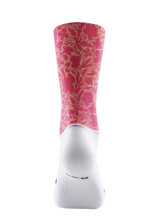 ROCKBROS Burgundy Dot Floral Print Cycling Socks