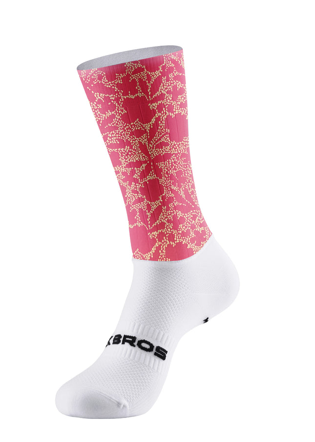 ROCKBROS Women's Burgundy Dot Floral Print Short Sleeve Cycling Set