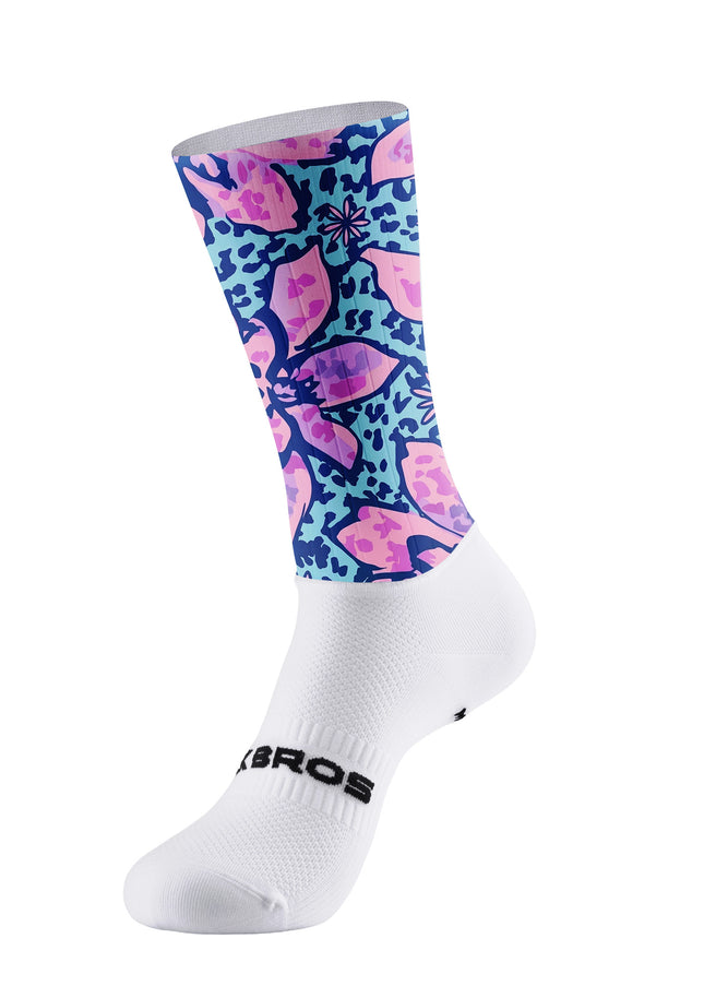 ROCKBROS Women's Leopard Floral Print Short Sleeve Cycling Set